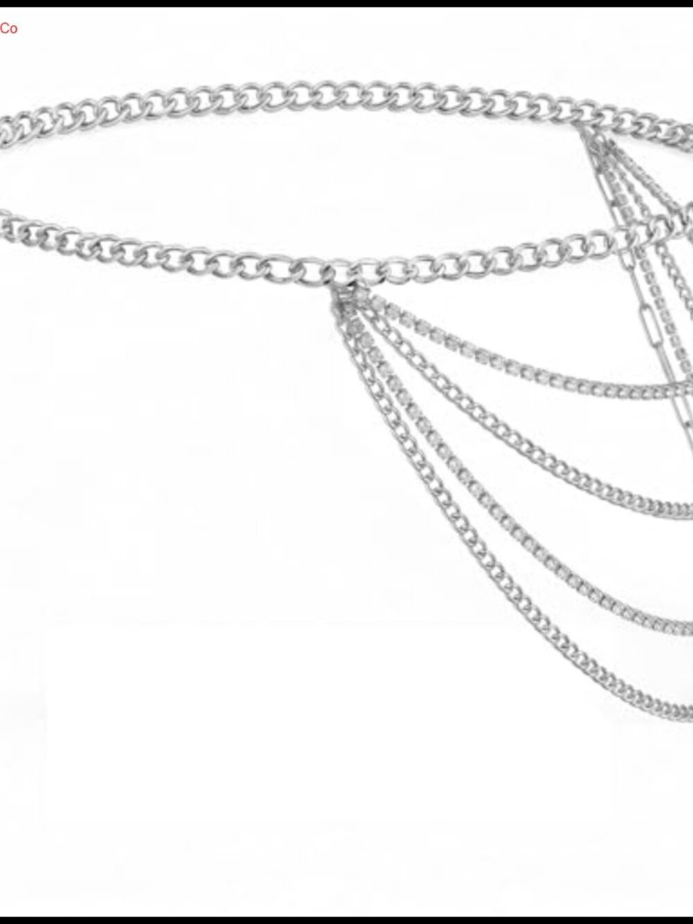 Rhinestone Chain Belt Women Adjustable Layered Waist Belt for Dresses Jeans